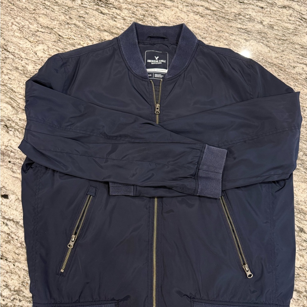 American Eagle Outfitters Dark Blue Bomber Jacket